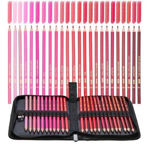 lot 73758 image: Red Pink Colored Pencils,Oil Based Wooden Colored Pencil Set for Adults Coloring Books Drawing Sketching Art Supplies 24 Color - Retail $16