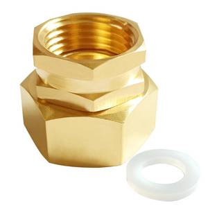 lot 73761 image: Brass 34 GHT x 1 NPT Swivel Pipe Fitting Double Female - Retail $11