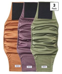 lot 73762 image: Washable Dog Diapers Male Reusable, Premium Belly Bands for Male Dogs Small, Pack of 3, High Absorbing Small Male Dog Pee Wraps for Doggie in Incontinence or Excitable Urination and Training SMALL - Retail $9