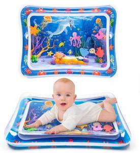 lot 73778 image: Tummy Time Water Mat��Inflatable Tummy Time Water Play Mat for Babies, Infants and Toddlers  - Retail $10