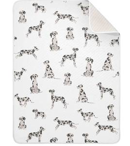 lot 73784 image: Swaddle Blanket Great Dane Dog Cotton for Infants, Receiving, Lightweight Soft Swaddling for Crib, Stroller, Nursery, 30x40 in - Retail $25