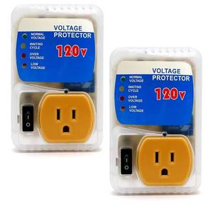 lot 73791 image: 2 Pack. Electronic Surge Protector for Home Appliance, Voltage Protector Suit for Refrigerators and Freezers, Voltage Brownout Outlet 120V 15A 1800Watts - Retail $30