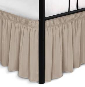 lot 73794 image: Wrap Around Full Size Bed Skirt Split Corners 14 Drop-Elastic Dust Ruffle - Retail $24