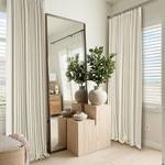 100% Blackout Pinch Pleated Linen Curtains for Bedroom Living Room, Linen Textured Fabric with Liner Thermal Insulated for Sliding Glass Door, Beige, 40 W x L102 L, 2 Panels Set - Retail: $83"