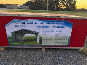 lot 5007 image: SKLP 20FT x 30FT All-Steel Garage Carport Shed Building Model SK-ZP20