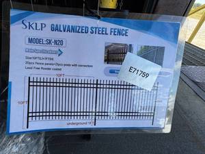 lot 5008 image: SKLP Galvanized Steel Fence Model SK-N20 10FT x 7FT 20 Panels 21 Posts