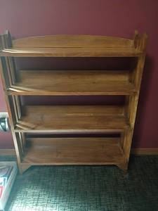 lot 909 image: Wooden Bookshelf.  38 x 30 x 9.  Located in basement