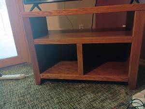 lot 941 image: Wooden Television Stand.  Bottom has shelves.  24 x 32 x 16.5