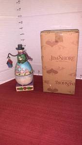 lot 1014 image: Jim Shore Heartwood Creek Warm and Cozy Snowman Figurine 4010362