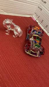 lot 1036 image: 2 Piece Crystal Figurine