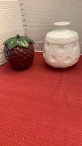 lot 1064 image: Two Ceramic Decorative canisters