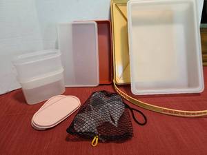 lot 1245 image: Tupperware storage containers and small funnels