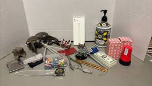 lot 1323 image: Mixed Lot Apple USB-C to USB Adapter Hand Soap Push Pins USB Drive Ruler &amp More