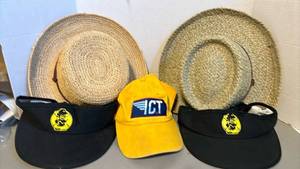 lot 1330 image: Two straw hats, two visors and one ball cap