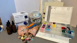 lot 1346 image: Creative Memories Collection Craft Kit Square Maker Circle Maker Embellishments, buttons and more
