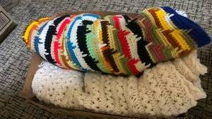 lot 1402 image: Crocheted throw blankets