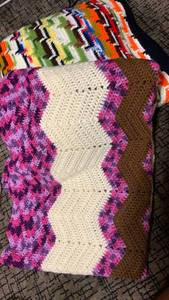 lot 1409 image: Crochet throw blankets