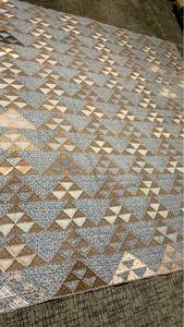 lot 1422 image: Patchwork Quilt with Geometric Triangle Pattern 83X77