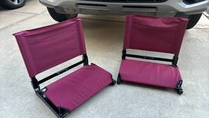 lot 3004 image: Pair of Folding Stadium Seats with Back Support Magenta