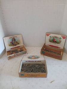 lot 3030 image: Clamps and nails and  cigar boxes