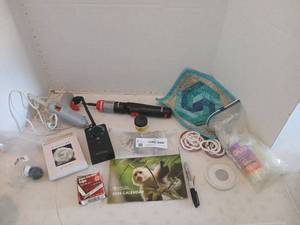 lot 3032 image: Glue gun   glue sticks automatic timer pivot driver and more