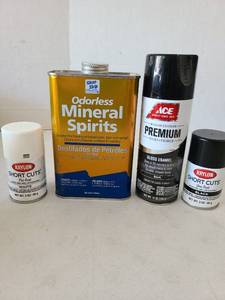 lot 3129 image: Mineral spirits and spray paint.