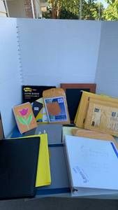 lot 3218 image: Office Supply Lot Notebooks Envelopes Name Badges Bubble Mailers