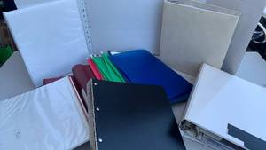 lot 3221 image: 3-Ring Binders Multiple Colors and folders with folder hangers