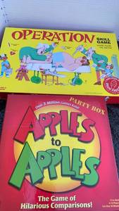 lot 3229 image: Operation Skill Game and Apples to Apples Party Box 2-Game Lot