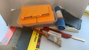 lot 3311 image: Painting Supplies Lot Brushes Cloths Scrapers Tools