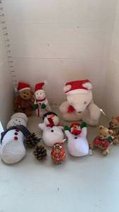 lot 3314 image: Christmas Holiday Decorative Figurines and stuffed toys