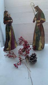 lot 3319 image: Holy family Metal  Figurines 20 inches tall