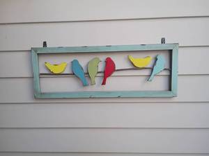 lot 958 image: Metal Sign with Birds.  13 x 37.