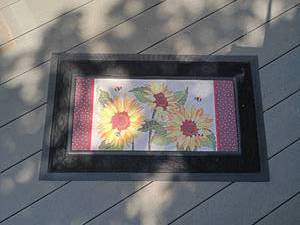 lot 964 image: Welcome Mat with Sunflowers.  30 x 18