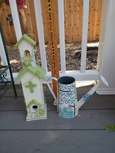 lot 966 image: Decorative Bird House and Watering Can