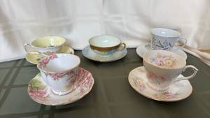 lot 1113 image: Bone China Teacup and Saucer Sets Lot of 5.