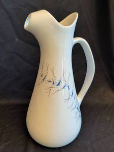 lot 1146 image: Iroquois Impromptu Fine China Pitcher Blue Wheat Design