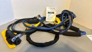 lot 1386 image: Travel Gym Training Tubes Resistance Band Set with Instruction Manual