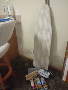 lot 2042 image: Vintage Ironing Board, Iron and More