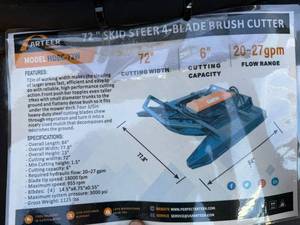 lot 9279 image: Unused ARTEER 72in 4-Blade Skid Steer Brush Cutter (HDBC-72W)