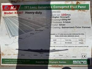lot 9217 image: Unused KJ Metal Corrugated Steel Panels - Lot of 100 (K0311)