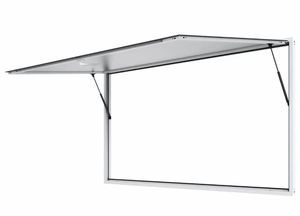 VEVOR Concession Window 96"x48", Aluminum Alloy Food Truck Service Window with Awning Door & Drag Hook, Up to 85 Degrees Stand Serving Window for Food Trucks Concession Trailers, Glass Not Included - Retail: $956