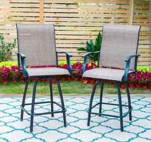 Swivel Metal Outdoor Bar Stool with Arms (2-Pack) - Retail: $238