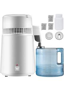 lot 19551 image: VEVOR Pure Water Distiller 750W, Purifier Filter Fully Upgraded with Handle 1.1 Gal 4L, BPA Free Container, Perfect for Home Use, White - Retail $67