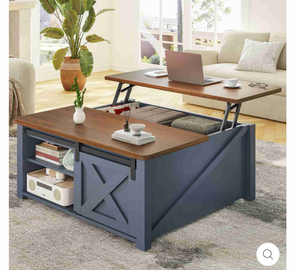 lot 19555 image: SEDETA 31.5 Inch Lift Top Square Coffee Table with Storage for Living Room - Retail $219