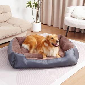 lot 19589 image: Dog Beds Large Sized Dog - Extra Thick Supportive Large Dogs Bed with Nonskid Bottom, L Plus Comfort Pet Bed Sofa with Soft Plush Sherpa