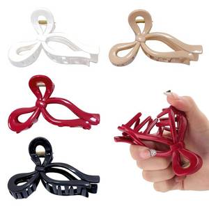 lot 19629 image: 4Pcs Soft Hair Claw Clips Flexible Hair Clips for Women Large Claw Clip for Thin & Thick Hair Cloud Clip Bowknot