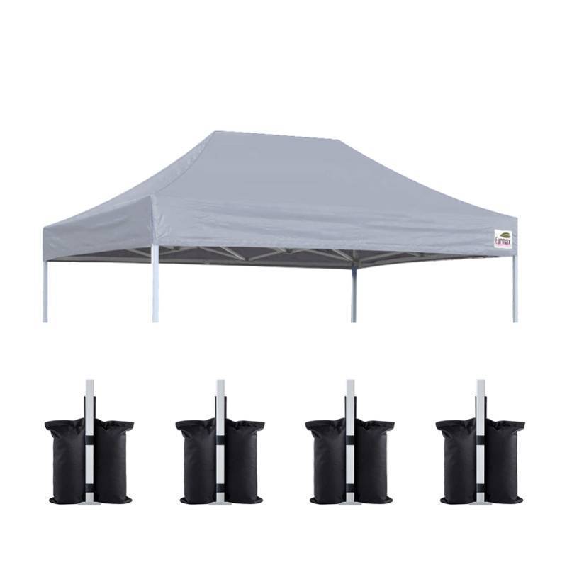 lot 47029 image: USA 8x12 Pop Up Canopy Replacement Top,Universal Instant Canopy Cover ONLY,Heavy Duty UPF 50 UV Protection,Water & Wind Resistant Tarp,30 Colors Available,Bonus 4 Sand Bags (Gray) - Retail $67