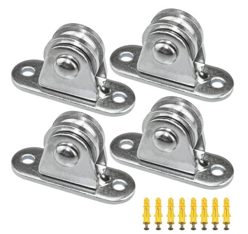 lot 64307 image: Small Pulley Block Silent Wall Mount Pulley WheelFixed Rope Pulley System Ceiling Mount Pulley Loading - Retail $13