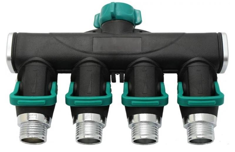 lot 64289 image: 4-Port Manifold with Individual Shut-Off Valves - Retail $20
